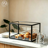 Boîte de présentation en acrylique transparente pour croissants, empilable, pour pâtisserie, boulangerie française, café, buffet de petit-déjeuner, hôtel, restaurant