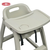 Chaise haute pour bébé en plastique PP transparent/gris, modèle TR3015, marque Goodman, pour restaurants, cafés et hôtels