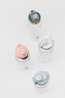 Bouteille d'eau en plastique transparent sans BPA, écologique, avec couvercle, pour le sport, pour boire directement et avec logo personnalisé