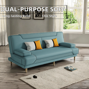 Sofá Cama Plegable Cuadrado de Piel Sintética de Doble Uso, Tres Plazas, Estilo Moderno y Sencillo para Apartamentos Pequeños, Resistente a Arañazos de Gatos - Product Image 6