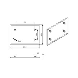 4082 80x120mm 80*120大型保護カバー安価ナイロン工業用アルミプロファイルアルミ押出プロファイル用 - Product Image 5