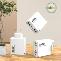Chargeur mural à charge rapide 200W 6 ports USB-C PD 3.0 & QC3.0 avec prises EU/US/UK