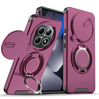 Coque de téléphone antichoc avec protection d'objectif coulissante et anneau rotatif pour Redmi Note 17 Pro Max 15 Pro Plus 14 13 Pro