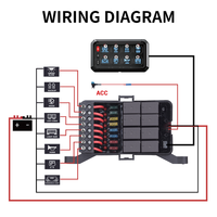 Nueva Caja de Control de Relés con Pantalla Táctil de 8 Interruptores Foocles, 12V/24V 80A, Interruptor Combinado RGB con Retroiluminación LED para ATV, UTV, SUV, Camioneta