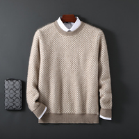 Pull en laine pure à col mi-haut pour homme, automne-hiver, pull color block, tricot ample, vente en gros d'usine OEM ODM