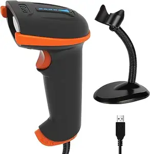 Tera 1D 2D QR Barcode Scanner with Stand Wired USB 2.0 Handheld Data PDF417 Matrix CMOS Image Plug & Play Model D5100Y-Z