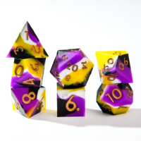 Ensemble de dés en silicone bleu rose ciel à bords coupés pour D&D, 7 pièces, dés polyédriques pour jeux de rôle Dungeons and Dragons Pathfinder RPG