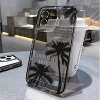Coques de téléphone antichoc économiques motif cocotiers pour iPhone 17 Air 16 Plus Pro Max 15 14 13 12 11 X – Housse de protection anti-chute