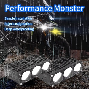 Nuova Luce LED per Griglia Auto 180W a 3 Lenti, Faro <span class=keywords><strong>Esterno</strong></span> Bicolore Adatto per Auto, Moto, Veicoli Fuoristrada e SUV - Product Image 5