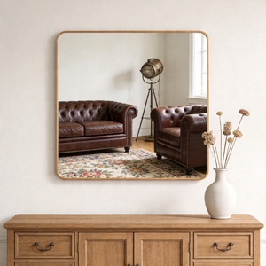 Gold Metal Framed <b>Square</b> <b>Mirror</b> 36in x 36in Wall Mounted Bathroom Decor - Product Image 6
