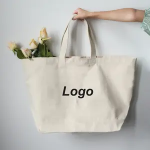 Túi Tote Mua Sắm Vải Cotton Mặc Thường Ngày Dung Tích Dày Lớn Nặng Gấp Được Thân Thiện Với Môi Trường Tùy Chỉnh Túi Vải Cotton Vải Bố Ngoại Cỡ - Product Image 2