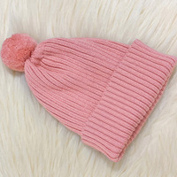 Gorro de bebé recién nacido 100% algodón personalizado gorro de bebé de punto pompón