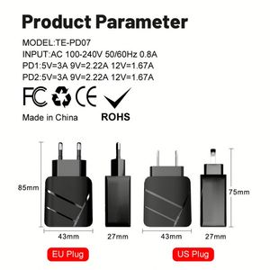 PD 40W Dual USB <b>C</b> Fast Charger Mobile Phone <b>Type</b> <b>C</b> Charger Quick Charge Power <b>Adapter</b> for Phone 16 15 14 13 Pro Xiaomi/Samsung - Product Image 3