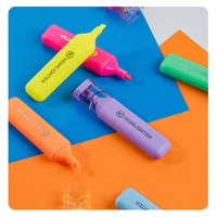 Stylo surligneur à pointe souple en plastique GF Factory Direct Sales, couleur macaron pastel, marqueur pour prise de notes, papeterie scolaire, ensemble fluorescent