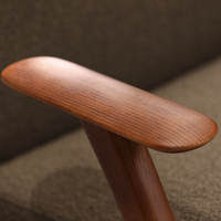 Fauteuil de loisirs moderne rembourré, structure en bois massif, fauteuil d'appoint rembourré en mousse, siège individuel pour salon et hôtel