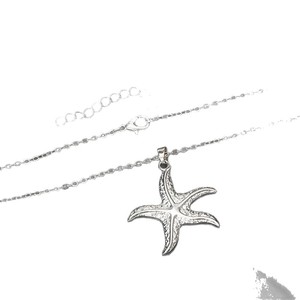 Collar con Colgante de Estrella de Mar, Plata, Acero Inoxidable, Joyería de Moda para Mujer, Cadena para Clavícula, Diseño Simple y Único - Product Image 5