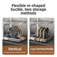 Étagère de rangement mobile multi-niveaux réglable en acier inoxydable 304 pour cuisine, type autoportant, pour casseroles, plan de travail ou sous évier