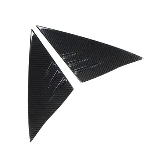 2PCS Dry Carbon A Pillar Window Triangle Trim Accessories For Tesla Model Y
