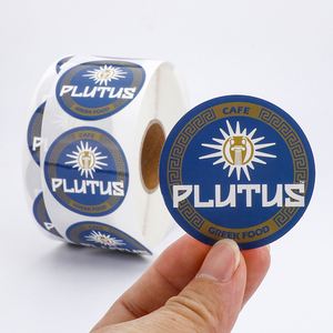 Plutus Round Self-<b>Adhesive</b> Heat-Resistant Reusable Coffee Cup Labels Waterproof <b>Vinyl</b> Stickers for Greek Food Beverage Packaging - Product Image 4