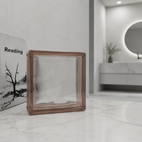 Nouveau design de bloc de verre fumé brun carré, brique de verre décorative pour la décoration de cloisons murales intérieures