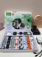 Montre connectée OEM D99plus AMOLED IP67, coffret cadeau, répondre aux appels, boussole, mini haut-parleur, écouteurs sans fil, 7 bracelets, suivi d'activité