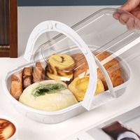 Boîte de service jetable écologique en plastique PET portable avec couvercle transparent pour sushi, pique-nique, fête, traiteur, nourriture, gâteau