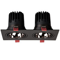 Spot double tête COB LED en aluminium, angle réglable, 3500K, blanc chaud, lampe encastrée pour chambre et salon