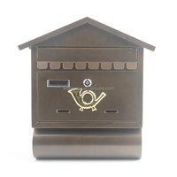 Boîte aux lettres en forme de maison Boîte aux lettres extérieure murale Boîte aux lettres Boîte à colis résidentielle pour la maison avec clés