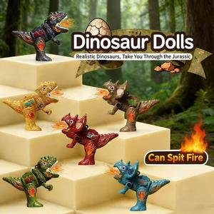 Éxito transfronterizo: Llavero colgante de dibujos animados para niños con diseño de dinosaurio tirano triangular flameante, con encendido por pulsación, juguete antiestrés - Product Image 1