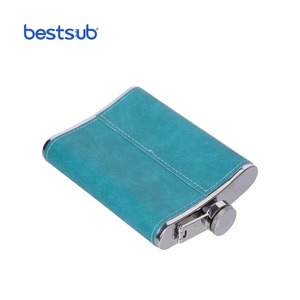 Bestsub Wholesale <strong>Supplier</strong> 8Oz 240ml Mini Sublimation <strong>Blanks</strong> Stainless Steel <strong>Hip</strong> <strong>Flask</strong> With Colorful Pu Leather Cover Gift Set - Product Image 5