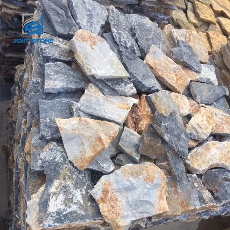 สีฟ้าธรรมชาติ Quartzite หลวมหิน Flagstone Veneers สำหรับตกแต่ง