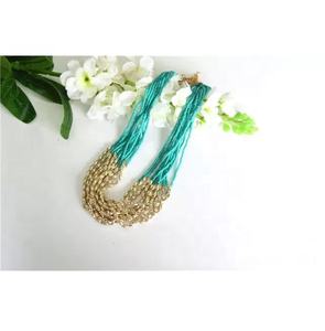 Collier de fête élégant fait main, perles de verre vertes dorées, nouveau design, bijoux de mode de haute qualité, chaînes perlées - Product Image 2