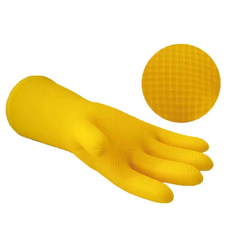 Wholesale household gloves rubber latex, kitchen cleaning dishwashing household waterproof car washing rubber gloves