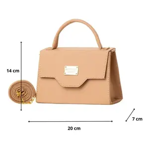 Fana Fashions Leonor Bolsa de maquillaje 20x14x7 cm de cuero PU con cierre magnético cruzado para mujer estilo clásico de color sólido - Product Image 1