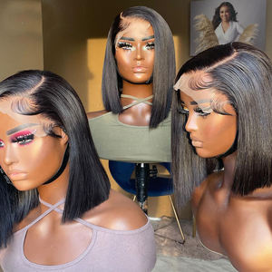 <strong>Cheap</strong> Afro Deep Kinky Curly Raw Indian Hair Short Frontal Bob <strong>Wigs</strong> HD Human Hair Glueless Full Lace Front <strong>Wigs</strong> for Black Women - Product Image 2