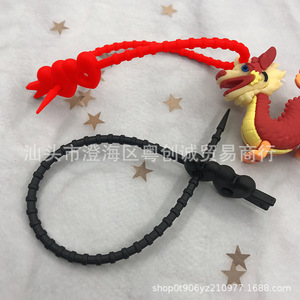Double Buckle Tadpole Silicone Cable Tie 250mm Yellow For DIY Doll Accessories - Product Image 4