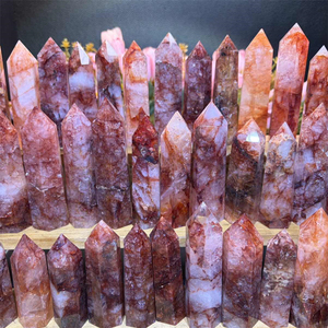 Nuevos Productos: Cristal Natural Energético, Cristal de Sanación Espiritual, Punta de Sanación Roja Dorada para Adorno - Product Image 2