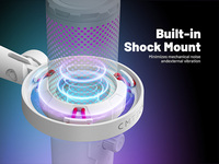 Microphone de jeu USB professionnel CMTECK XM560 OEM ODM, microphone à condensateur cardioïde, lumières LED RVB, micro pour jeux et enregistrement