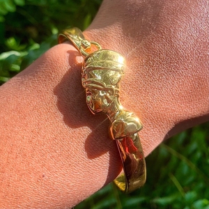 Vòng Đeo Tay Mắt Cá Chân Có Thể Điều Chỉnh Vòng Đeo Tay Châu Phi Mạ Vàng 18K Trang Sức Vòng Đeo Tay Nefertiti Ai Cập Bộ Vòng Đeo Tay Cho Nữ - Product Image 3