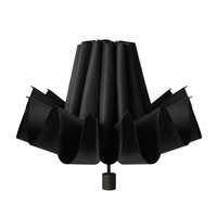 Grand parapluie manuel de 27 pouces à 12 côtes avec revêtement noir de conception classique Protection UV à double usage contre le soleil et la pluie Pliable à la main ouverte