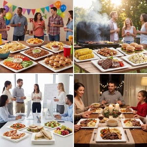 Platos Desechables de Caña de Azúcar de 10 Pulgadas, Platos de Papel al por Mayor <span class=keywords><strong>para</strong></span> Catering - Product Image 2