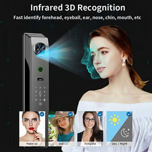 Waterdichte Tuya WiFi 3D gezichtsherkenning slimme deurvergrendeling met camera, palm video intercom, digitale slimme vergrendeling voor houten en stalen deuren - Product Image 4