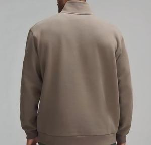 Sudadera con logotipo personalizado sostenible <span class=keywords><strong>y</strong></span> respetuoso con el medio ambiente Jersey Quarter Zip Sudadera de punto de algodón orgánico de bambú cuello simulado - Product Image 2