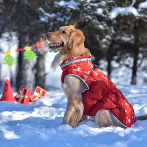 CuteBone狗防水冬季外套，带背带反光保暖狗夹克，带拉链，适合寒冷天气