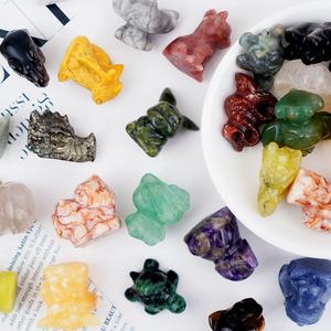 Toptan kristaller oyma zanaat cilalı şifa taşı karışık şekilli Mini ejderha pirit kafa florit kedi rüya ametist köpek - Product Image 2