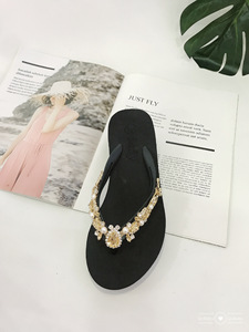 Yaz kadın kırmızı Flip flop kabuk Rhinestones ile hafif moda trendi kişiselleştirilmiş ucuz toptan plaj terlik için - Product Image 4