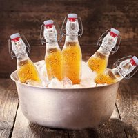 Bouteilles en verre à bouchon basculant de 8,5 oz, bouteilles carrées de 250 ml avec bouchons hermétiques pour kombucha, kéfir, extrait de vanille, bière