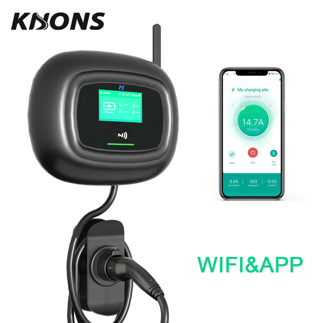 KHONS Factory Wholesale 7KW Type 2 32A AC Wallbox New Electric Vehicle Charging Station Fast Charger for EV Cars with OEM ODM