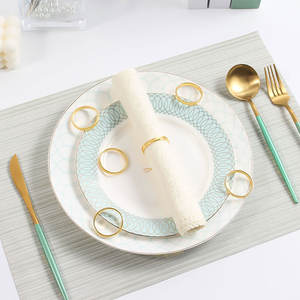 2024 Modedesign Metall Einzel ring Servietten ring <span class=keywords><strong>Gold</strong></span> Farbe Benutzer definierte Form Servietten ring Western Restaurant für Serviette - Product Image 5