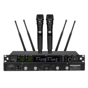 Popular Products EIF AD4D <b>Wireless</b> UHF Microphone System Dual Channel Handheld Lavalier Headset Mic with Metal for Stage Singing - Product Image 1